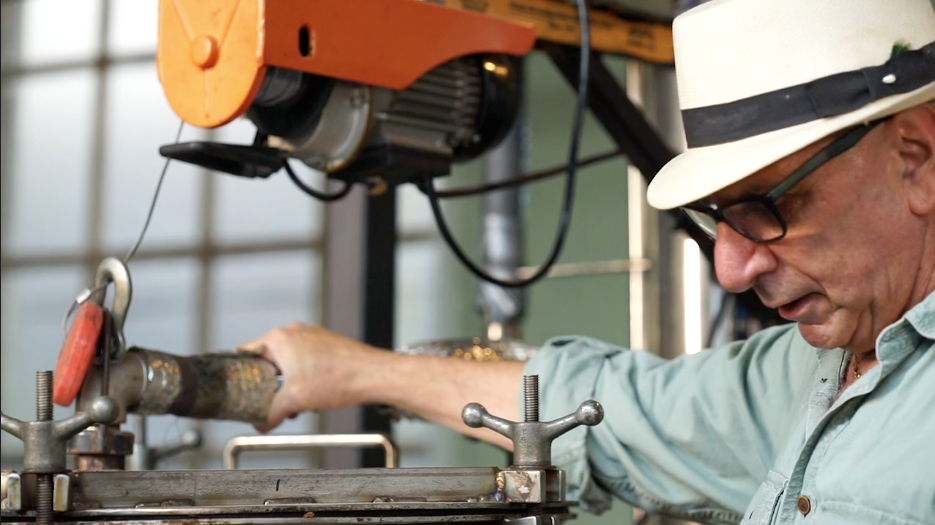 Distilling white sage for making essential oils