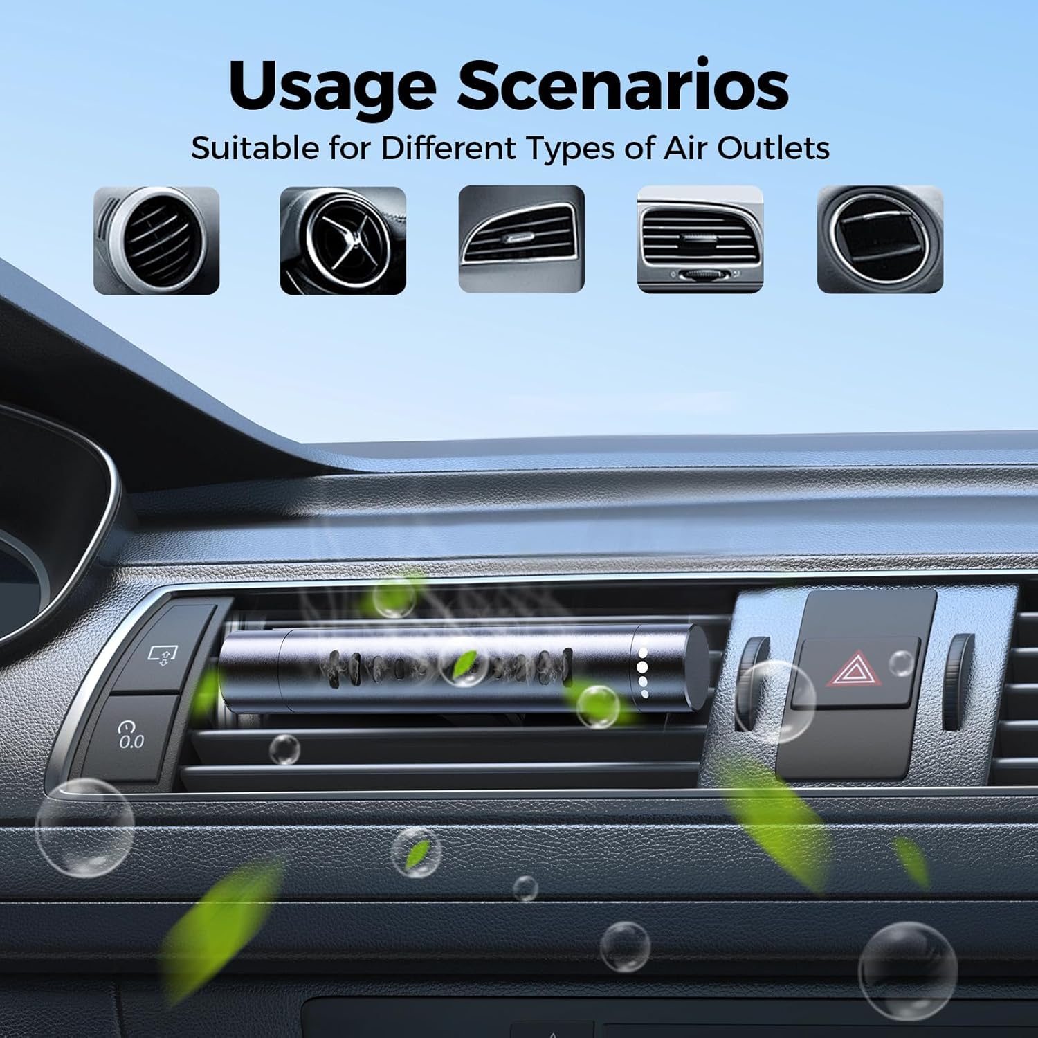 Black Vent Clip Car Diffuser (2Pcs)